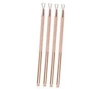 HAKIDZEL 4pièces Outils Acier Inoxydable Pour Manucure Poussoir à Cuticules Et Éplucheur De Vernis Gel Avec Design Outils De Beauté Pour Salon Et Usage Personnel Rose Doré