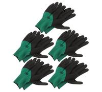 HAKIDZEL 5 Paires Moufles de Sécurité en Nitrile, Lot, Antidérapants | Paume et Doigts Texturés, Résistance à L’huile L’abrasion, Atelier, Réparation Automobile, Vert Clair