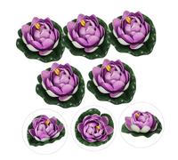 HAKIDZEL 5 Pièces Lotus Artificiel Flottant Extérieur Étang Piscine Mousse Réaliste Mousse sans Entretien