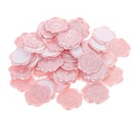 HAKIDZEL 50 Pastilles Autocollantes Cœur en Cire à Cacheter Rose, Joint Auto-adhésif Prêt à L'emploi pour Sceller Enveloppes et Décorations Classiques