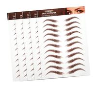 HAKIDZEL 5feuilles Lot De Autocollants Sourcils Transferts Maquillage Faux Sourcils Marron Kit Soins Autocollants Pour Maquillage