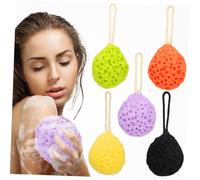 HAKIDZEL 5pièces Éponges De Bain Exfoliantes Pour Corps Lot Boucles De Suspension Pour Absorption Élevée Nettoyage