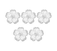 HAKIDZEL 5pièces Lot de Boutons Décoratifs Alliage de Zinc avec Cristal Boutons Fantaisie Délicats et Résistants pour Vêtements Manteaux Pulls et Projets DIY Forme Fleur Blanc Brillant