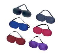 HAKIDZEL 6Pièces Masque de Sommeil sans Nez Cache Œil Confortable et Stylé pour Voyage et Détente Noir Bleu Cyan Rosé