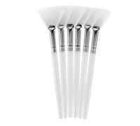 HAKIDZEL 6pièces Pinceaux Applicateurs Visage Brosse Éventail Douce pour Masque Facial Manche Long Blanc Outil Maquillage Précis pour Application Uniforme et Soins Délicats