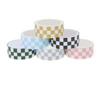 HAKIDZEL 6rouleaux Washi Tape Grille Décoratif Rôles Adhésif pour Scrapbooking DIY Décoratif Couleurs Mélangées Ruban Adhésif sans Résidus pour Couleur Plusieurs styles