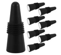 HAKIDZEL 8 Pièces Bouchon de Vin Élégant en Acier Inoxydable et Silicone, Étanchéité Hermétique Design Ergonomique Conique pour Bouteilles de Vin et Boissons Maison Fête