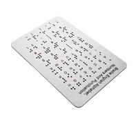 HAKIDZEL Alphabet Inoxydable avec Relief en Chiffres Points et Braille Tableau Ponctuation Outil Éducatif Tactile en Acier pour Débutants en ucation