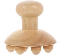 HAKIDZEL Appareil de Massage Roller Manuel en Bois Beige, Masseur Corporel Pratique et Soigneusement Poli pour Soulager les Muscles et Stimuler les Points D'acupuncture