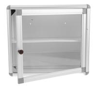 HAKIDZEL Armoire à Pharmacie Accès Rapide Murale Argenté, en Métal | Compartiments Sécurisés, Façade Acrylique Transparente, pour Remède et Bandages, Usage Salon ou Bureau