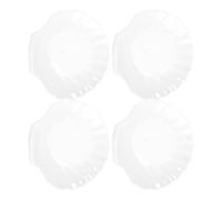 HAKIDZEL Assiettes de Service Lot de 4 en Plastique Blanc de Coquillage Assiettes Réutilisables Multifonctions pour Petit-déjeuner et Présentation de Plats