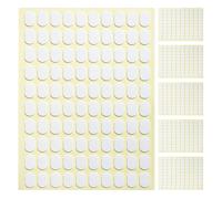 HAKIDZEL Autocollants Double Face pour Ongles Français Blancs, 6 Feuilles Ovales, Adhésif Polyvalent et Tenue Fiable pour Nail Art et Pose de Faux Ongles
