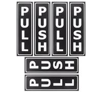 HAKIDZEL Autocollants sans Résidu Police Lisible en Pvc Noir pour Porte Pousser Tirer 3 Paires pour Magasin ou Entrepôt