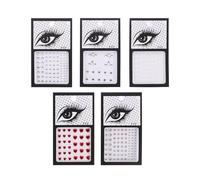 HAKIDZEL Autocollants Yeux et Ongles en Acrylique Strass, 5 Feuilles, Décorations Faciales Sûres pour Fête Halloween et Jour des Morts
