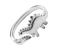 HAKIDZEL Bague Dinosaure Décoration Quotidienne Élégante Modélisation Créative en Alliage Argenté Anneau Ouvert et Accessoire pour Photos