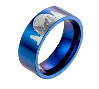 HAKIDZEL Bague pour Toutes Occasions Anneau Unique en Acier Titane Motif Loup Créatif, Confort Fit et Présent Saint-valentin Homme