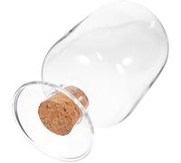 HAKIDZEL Bocal à Allumettes en Verre 250ml, Couvercle Bois, Décoratif | Rangement pour Allumettes, Usage D’exposition, Forme Créative, Objet pour Petites Œuvres, Pratique à Porter