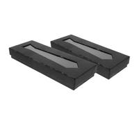 HAKIDZEL Boite Cravate Élégante en Carton Noir, Coffret Présent Léger 2pcs pour Rangement et Emballage de Nœud, pour Présent ou Stockage à Domicile