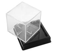 HAKIDZEL Boîte de Présentation Carrée Support Pratique et Rangement Organisé en Plastique Noir Vitrine Amovible pour Balles de Baseball pour Souvenirs Sportifs