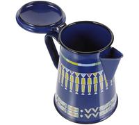 HAKIDZEL Bouilloire Émail Bleu 1,2l Rustique pour Chauffer Café et Vin Chaud, Théière Portable pour Boissons Chaudes et Thé
