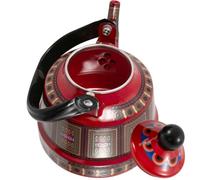 HAKIDZEL Bouilloire Émaillée Rouge Vintage 1,7l en Acier Inoxydable Solide et Pratique Cuisine, Bouilloire Sifflante pour Théière Kungfu et Restaurant