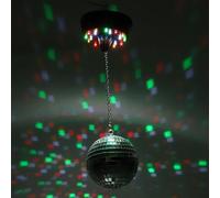 HAKIDZEL Boule Disco à Facettes Miroir 12 Cm Moteur Rotatif, Mode Contrôle Sonore, à Suspendre Légère en Plastique pour Fête la Maison ou Soirée Disco