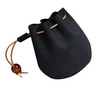 HAKIDZEL Bourse en Cuir Vintage Multifonction Légère, Mini Pochette Zippée Noire pour Business et Sorties, Porte-Monnaie Compacte Style Simple et Élégant