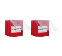 HAKIDZEL Bouton D'alarme Incendie Manuel 2pcs Rouge en Plastique Réinitialisation Facile pour Maison et Bureau, Point D'appel d'urgence Compact et Visible