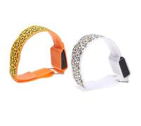 HAKIDZEL Brassard Lumineux à LED Orange en Nylon, Réglable Batterie Remplaçable, Lot de 2 pour Running Nocturne et Cyclisme en Sécurité
