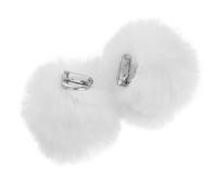 HAKIDZEL Breloques Amovibles pour Chaussures, 2 Pièces Pompons Blancs | Fourrure Synthétique Douce, Style Élégant et Mignon, Faciles à Poser Retirer, pour Mariage