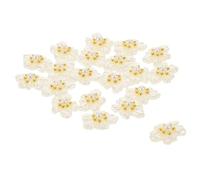 HAKIDZEL Breloques pour Ongles en Acrylique Blanc 20 Pièces Perles Nacrées de Fleur Décoration Nail Art 3D Accessoires pour Manucure Élégante et Créative