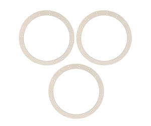 HAKIDZEL Cadre de Couronne Forme Ronde 12 Pouces 3 Pièces en Bois Naturel avec Trous Pré-percés de 2,5mm D'épaisseur pour DIY Mariage et Décoration de Fleur Rustique