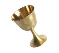 HAKIDZEL Calice Pentagramme en Laiton Doré pour Cérémonies Religieuses, Tasse Décorative Rétro et Solennelle, Accessoire Facile à Décorer pour Autel ou Sacrifices Familiaux