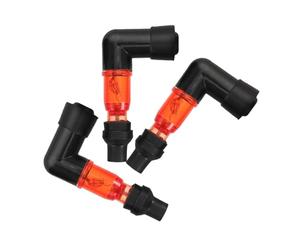 HAKIDZEL Capuchons de Bougie D'allumage à 90° Résistance Haute Performance Lot de 3 avec Voyant Clignotant Accessoire D'allumage Fiable pour Motos Tout Usage, Quads et Scooters pour Usage