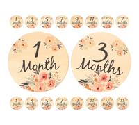 HAKIDZEL Cartes Étapes en Bois pour Bébé 18pcs, Disques Mensuels Portables, Accessoires de Photographie et Décoration pour -né et Bébé