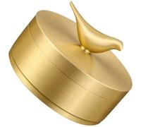 HAKIDZEL Cendrier Laiton avec Couvercle Motif Oiseau Élégant Cendrier de Bureau Compact pour Maison et Voiture Stockage Pratique des Cendres Décoration Créative