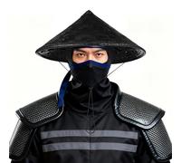 HAKIDZEL Chapeau de Guerrier Accessoire Élégant en Bambou Noir Léger et Tissé la Main Style Traditionnel Chinois Couleur Aléatoire pour Cosplay et Performances sur Scène