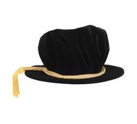 HAKIDZEL Chapeau pour Remise de Diplôme Noir de Remise de Diplôme en Velours Accessoire Élégant pour Cérémonie de Graduation Adulte et Sandales Femme