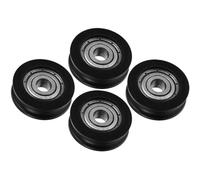 HAKIDZEL Chariot Lot de 4 Pièces Baie Vitrée Coulissante Roulette en Pom Noir, Palier de et Usage Intensif pour Portail Coulissant pour Porte et Fenêtre