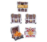 HAKIDZEL Coffret Trésor en Résine pour Aquarium 5 Pièces, Décoration Créative et Cachette Naturelle pour Poissons Micro-Paysage D'aquarium Plusieurs Styles