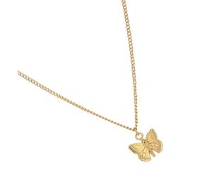 HAKIDZEL Collier Pendentif Papillonné Plaqué Or pour Femmes Élégantes | Alliage, Style Léger et Minimaliste, pour Tenue de Vacances, Saint Valentin, Association Facile