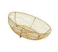 HAKIDZEL Corbeille Métal Doré Avec Design Ondulé Organiseur De Fruits Et Collations Pour Cuisine Et Salle à Manger Modèle Élégant Rangement Pratique Décoratif