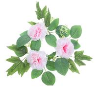 HAKIDZEL Couronne de Bougie de Fleur Artificielle en Plastique Fleurs en Soie Rose, Légère et Réaliste, pour Décoration Quotidienne ou Fête Saint-Valentin