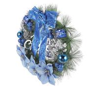 HAKIDZEL Couronne Pratique Artificielle Bleue de 30 en Cm Pin de Décoration Suspendue en Plastique Ronde pour Fenêtre et Fête