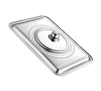 HAKIDZEL Couvercle Anti-éclaboussures En Acier Inoxydable 40x30 Cm Pour Plat Rectangulaire, Protection Vapeur, Ustensile Cuisine Pour Usage Domestique, Accessoire Pratique Pour Maintien Au Chaud