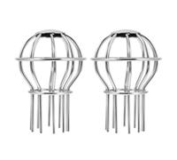 HAKIDZEL Couvercles de Drain en Acier Inoxydable Argenté 2 Pcs pour Jardins et Balcons, Protège-gouttière de Toit Anti-obstruction, Résistant la Déformation Cassures