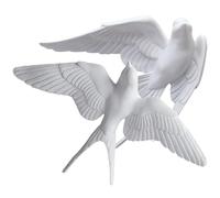 HAKIDZEL Décoration Murale 3d Hirondelle en Résine Blanche 2 Pièces, Facile à Nettoyer Suspendre, Style Moderne Rustique pour Toute Pièce Intérieure ou Extérieure