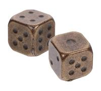 HAKIDZEL Dés Métal à 6 Faces Vintage Or 12mm Compact et Faciles à Transporter, Accessoires de Jeu pour Fêtes et Réunions Familiales, Lot de 2 Pièces
