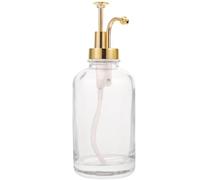 HAKIDZEL Distributeur Doseur de Sirop en Verre Pompe Réutilisable et Couvercle en Acier Inoxydable Cuisine Pratique et Solide