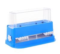 HAKIDZEL Distributeur Transparent en Plastique pour Bâtonnets de Coton et Cure-dents, Organiseur de Rangement Pratique pour Salle de Bain et Coiffeuse Bleu